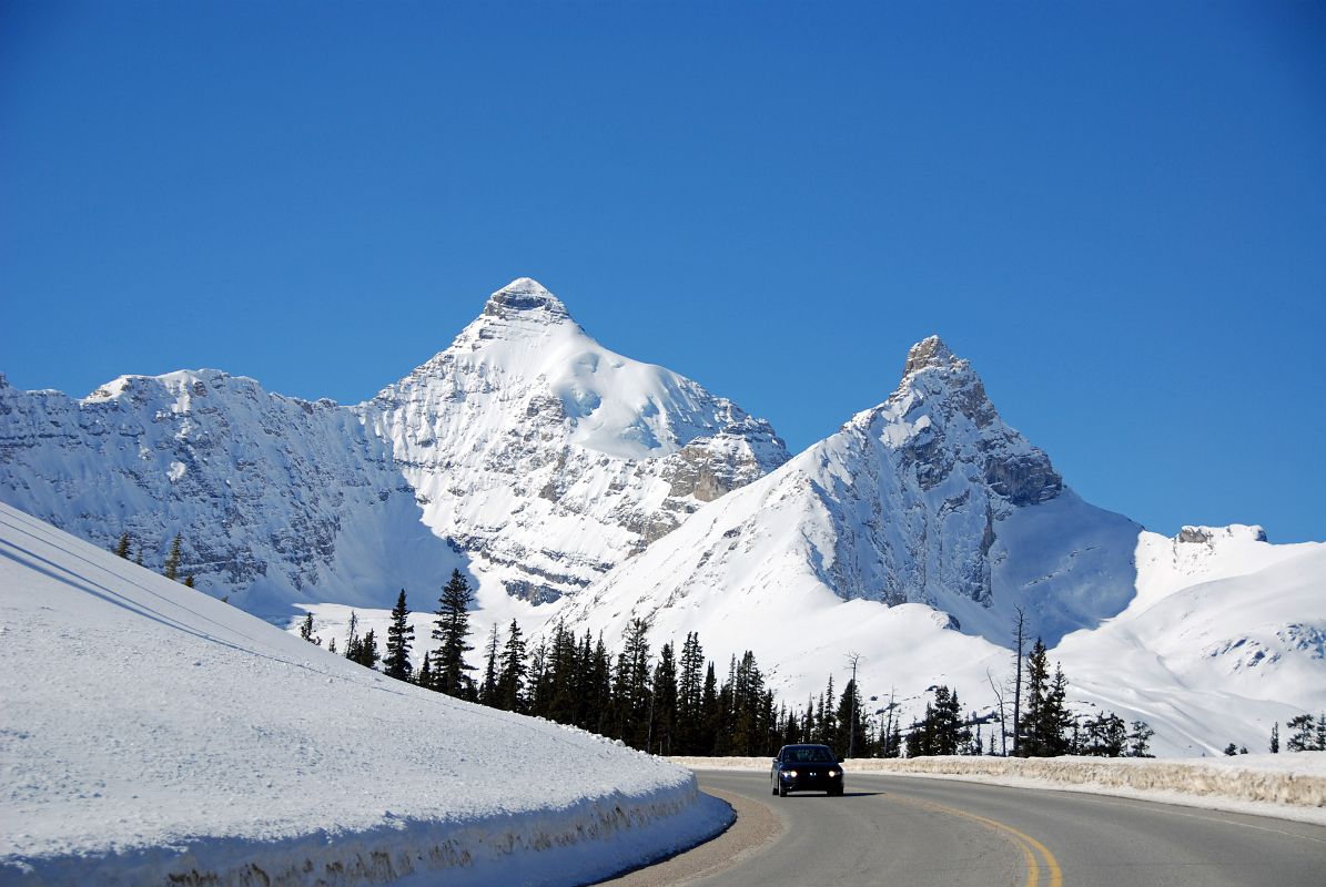 48 Mount Athabasca and Hilda Peak From Just Before Columbia Icefields On Icefields Parkway